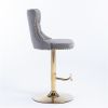 Furniture,Golden Swivel Velvet Barstools Adjusatble Seat Height from 25-33 Inch