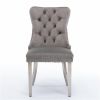 Furniture, Collection Modern, High-end Tufted Solid Wood Contemporary Velvet Upholstered Dining Chair with Chrome Stainless Steel Plating Legs