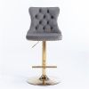 Furniture,Golden Swivel Velvet Barstools Adjusatble Seat Height from 25-33 Inch