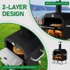 Outdoor Pizza Oven Wood Fired 2-Layer Pizza Ovens Outside Pizza Maker with Stone, Removable Cooking Rack for Camping Backyard BBQ