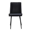 Faux Leather Dining Chairs set of 2, Carbon Seel Metal Frame Leg, Black