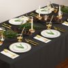 50 sets of flat plastic circular gold disposable tableware with size plates, cups, knives, forks, tissues, straws included