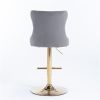 Furniture,Golden Swivel Velvet Barstools Adjusatble Seat Height from 25-33 Inch