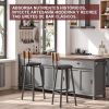 Bar stool 2-piece set, black dining table chair with backrest and footrest, thick cushion stool, kitchen island for dining kitchen counter