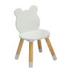 Kids Wood Table and Chairs Set, Toddler Play Table with 2 Chairs