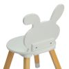 Kids Wood Table and Chairs Set, Toddler Play Table with 2 Chairs