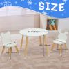 Kids Wood Table and Chairs Set, Toddler Play Table with 2 Chairs