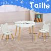 Kids Wood Table and Chairs Set, Toddler Play Table with 2 Chairs