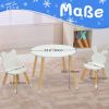 Kids Wood Table and Chairs Set, Toddler Play Table with 2 Chairs