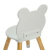 Kids Wood Table and Chairs Set, Toddler Play Table with 2 Chairs