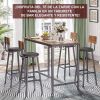 Bar stool 2-piece set, black dining table chair with backrest and footrest, thick cushion stool, kitchen island for dining kitchen counter