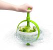 Spina | Easy-To-Use Salad Spinner | Non-Scratch, Nylon Spinning Colander | Lettuce Spinner | Colander with Collapsible Handle |  Green