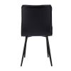 Faux Leather Dining Chairs set of 2, Carbon Seel Metal Frame Leg, Black