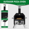 Outdoor Pizza Oven Wood Fired 2-Layer Pizza Ovens Outside Pizza Maker with Stone, Removable Cooking Rack for Camping Backyard BBQ