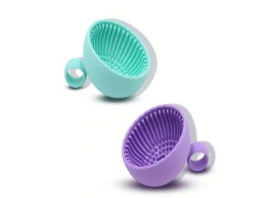 Two Silicone Dishwashing Brushes - Green And Purple Are Durable, Non-slip And Easy To Hold (Option: Green and purple)