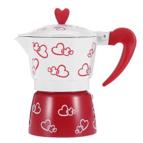 Aluminum Durable Coffee Maker Kettle Pot Household Office(S) (Color: Red)