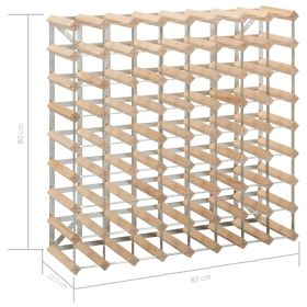 vidaXL Wine Rack for 72 Bottles Solid Pinewood (Option: as picture)