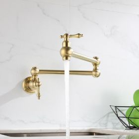 Folding faucet Pot Filler Faucet Wall Mount RT (Color: Gold)